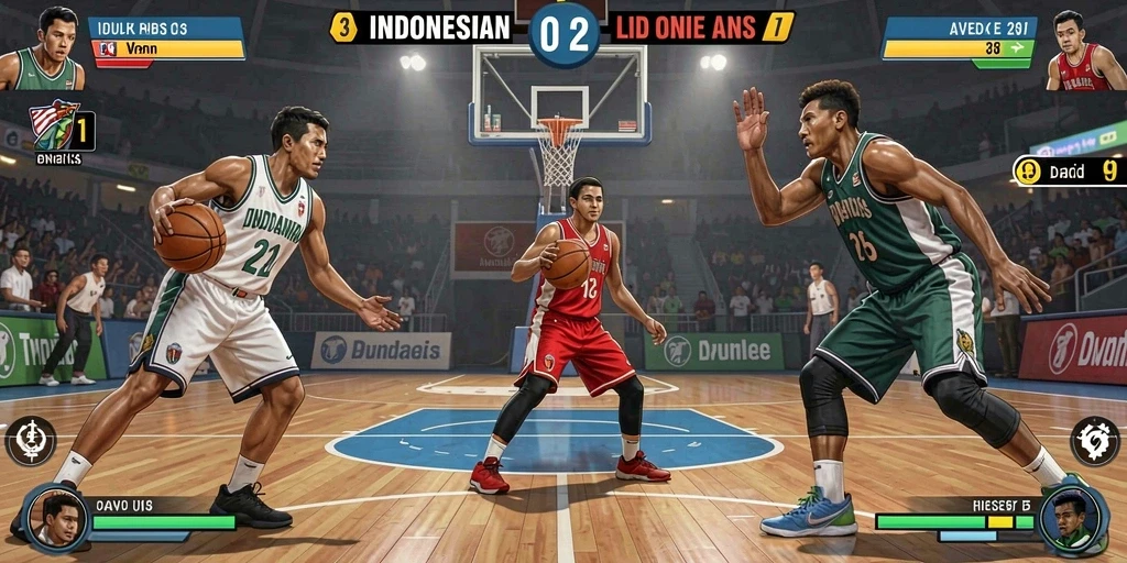 Screenshot dari pertarungan epik di level sulit.